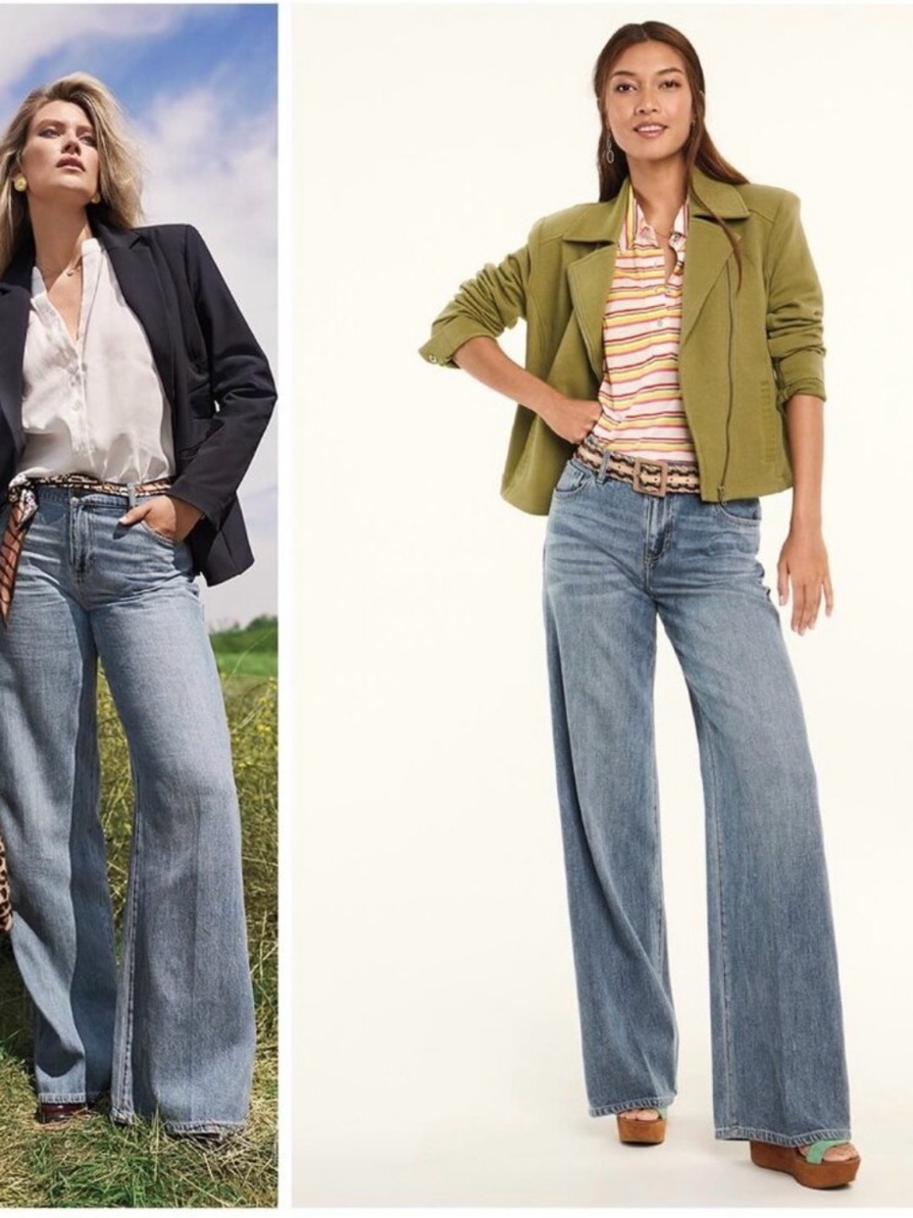 CAbi Ashbury Light Blue Wide-Leg High-Rise Jeans